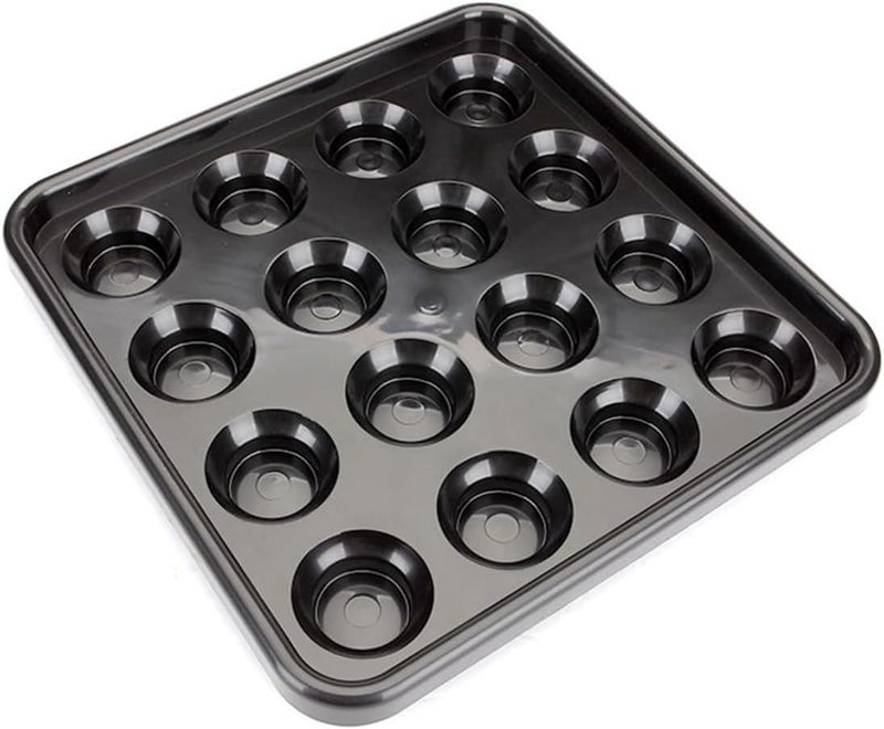 ZYAMY Black Plastic Billiard Carrying Tray - Store 16 Balls - Full Set of Standard Size Billiard Balls - 2-1/4 inch Size - Image 1